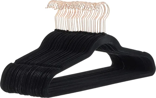 Vista 13 de Amazon Basics - Ganchos finos de terciopelo antideslizantes para trajes, paquete de 30, color negro