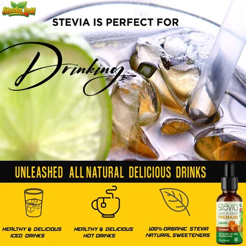 Vista 3 de Stevia Intl - Sabor a caramelo, edulcorante líquido orgánico de stevia, el mejor sustituto del azúcar, extracto 100% puro, naturalmente dulce, sin