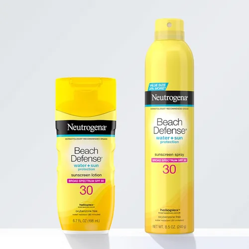 Vista 7 de Neutrogena Beach Defense SPF 30 Protector solar en aerosol, amplio espectro, ligero y de rápida absorción, libre de oxibenzona y octinoxato