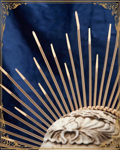 Vista 5 de Zivyes Corona de halo dorado Sunburst Spike Crowns Goddess Headpiece Halloween Decoración Accesorios