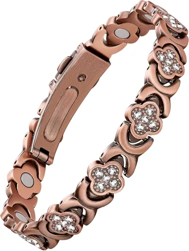 Jecanori Pulseras de cobre para mujer, pulsera magnética de cobre puro