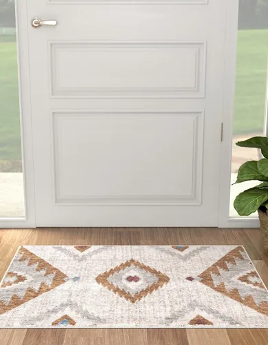 Vista 4 de Unique Loom Eco Southwestern Collection - Alfombra Winslow (rectangular 2 pies 0 pulgadas x 3 pies 0 pulgadas, marfil/gris)