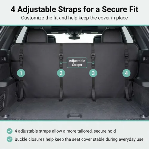 Vista 4 de FH Group Funda para Asiento de Coche para Asiento Trasero de Tela - Ajuste Universal para Coches con Banco Sólido, Protector de Asiento de Coche