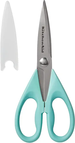 Vista 9 de KitchenAid Tijeras de cocina multiusos con funda protectora, tijeras de acero inoxidable duraderas, aptas para lavavajillas, mango cómodo de agarre