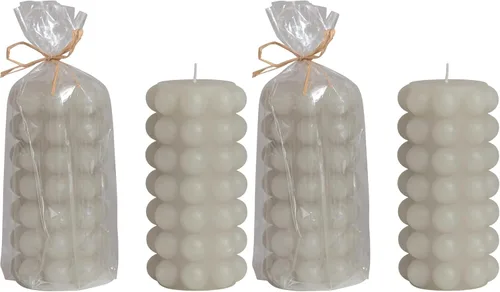 Vista 6 de Creative Co-Op Vela sin perfume de pilar con reborde en forma de pera, negra