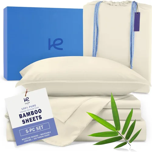 Vista 60 de Kickoff Sábanas de bambú de viscosa tamaño individual, 3 piezas, 100% viscosa de bambú orgánico, juego de sábanas refrescantes para cama