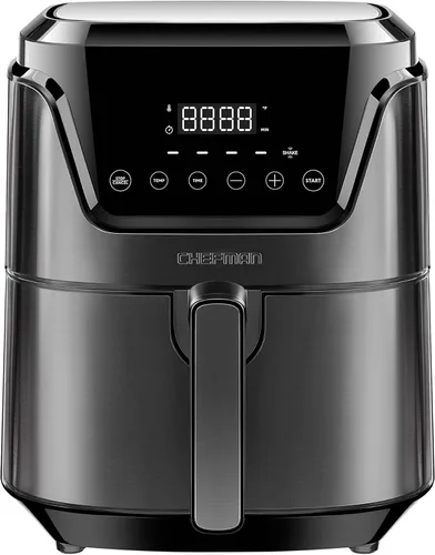 Vista 8 de Chefman - Freidora de aire digital, tamaño familiar grande 5 cuartos - Control digital de un toque, preajustes para papas, pollo, carne, piezas