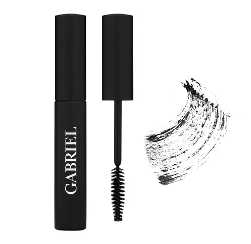 Vista 2 de Gabriel Cosmetics Máscara de pestañas (negra), natural, sin parabenos, vegana, sin gluten, sin crueldad, sin OMG, pestañas completas voluminosas,