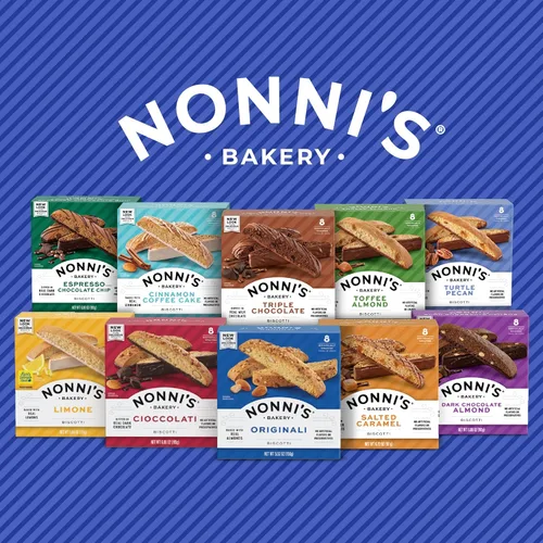 Vista 7 de Nonni's Espresso Chocolate Chip Biscotti - Galletas italianas de espresso, chispas de chocolate y chocolate negro, empaque individual, galletas