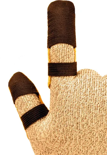 Vista 4 de G & F Products 8128M Protector de dedos de cuero de vaca, protección para dedos, mediano, color marrón claro, 10 piezas