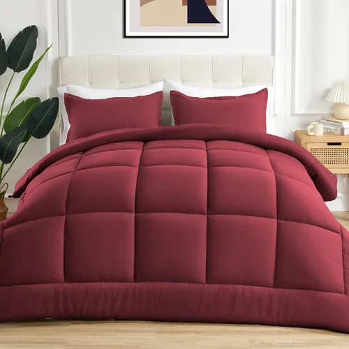 Vista 10 de Sonive Edredón acolchado para todas las estaciones, relleno de edredón alternativo para todas las estaciones, microfibra suave y transpirable