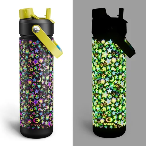 Vista 83 de Botella de agua aislada para niños con popote, botella de agua de acero inoxidable de 12 onzas con boquilla doble, a prueba de fugas, sin BPA, al