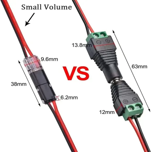 Vista 2 de Conector enchufable de doble alambre con hebilla de bloqueo, conectores de cable de calibre pequeño impermeables sin soldadura en kit de conector
