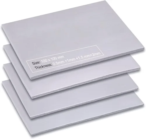 Aairhut Paquete de 4 almohadillas térmicas de 13 Wm.K, 3.937 x 3.937 in x 0.020 in+0.039 in+0.059 in+0.079 in almohadilla de enfriamiento de