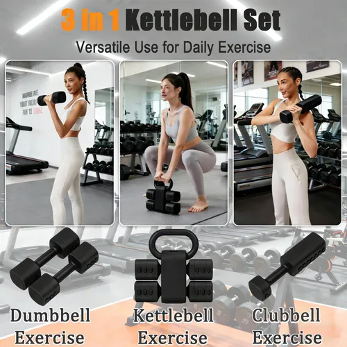 Vista 4 de Juego de mancuernas ajustables de 2, juego de 4 en 1 de pesas libres para mujeres con ajuste rápido, cada juego de pesas de mano de 2 libras, 3