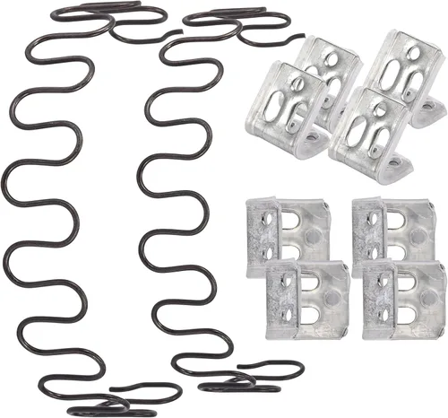 Vista 8 de Muelles de repuesto para sofá, 2 resortes de 22 pulgadas con 8 clips en S, kit de reparación de resortes de sofá de diámetro de alambre 4.0