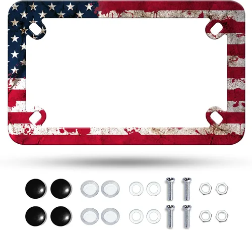 Vista 15 de Marco de placa de motocicleta Adventure Awaits - Marco de placa de acero inoxidable para senderismo de montaña, material de acero inoxidable