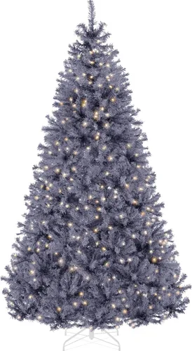 Vista 24 de Best Choice Products Árbol de Navidad negro preiluminado de 4.5 pies, decoración navideña completamente artificial para el hogar, oficina