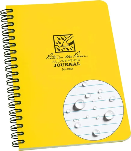 Vista 30 de Rite in the Rain Cuaderno resistente a la intemperie con espiral lateral, 4.625 x 7 pulgadas, cubierta negra, patrón universal (No. 773)