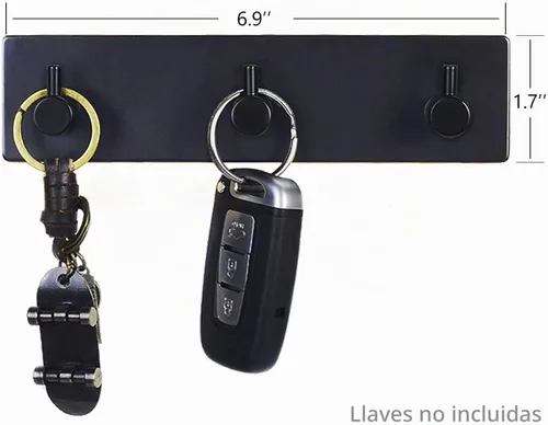 Vista 8 de Gancho autoadhesivo para llaves con 4 ganchos para entrada de llaves, color dorado