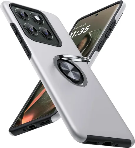 Vista 40 de JAME Funda para Moto G Stylus 2025, doble capa de protección de grado militar a prueba de golpes con soporte de anillo portátil atril, funda