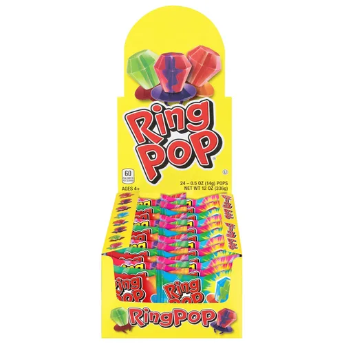 Vista 9 de Ring Pop - Paquete variado de piruletas de caramelo a granel para fiestas, 50 paletas con sabores surtidos, dulces divertidos para cumpleaños
