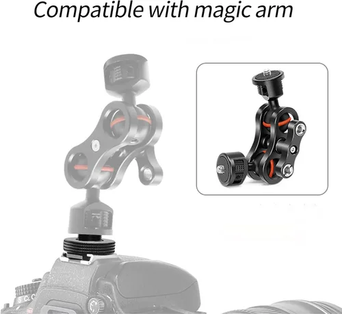 Vista 5 de Adaptador hembra de 1/4" a zapata caliente – 2 paquetes, adaptador de montaje de zapata caliente con tornillo macho de 1/4 pulgadas para brazo