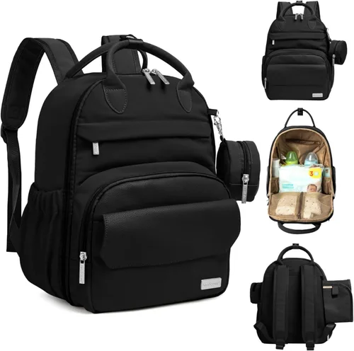 Vista 13 de KeaBabies Mochila para pañales – Mochilas multifuncionales de viaje para pañales, bolsas cambiadoras de maternidad para bebé, capacidad compacta