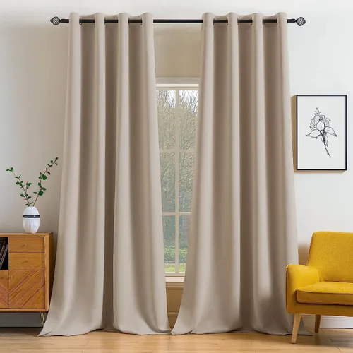 Vista 31 de MIULEE Cortinas opacas para dormitorio o sala de estar, juego de 2 paneles de cortina para ventana con aislamiento térmico y bloqueo de luz