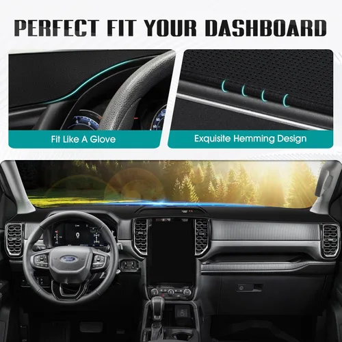 Vista 546 de FIILINES - Cubierta para tablero, accesorio para tablero de malla antideslizante, parasol sin reflejos y protector compatible con Toyota Tundra