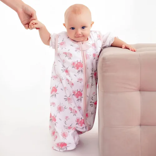 Vista 62 de Mama Cheetah Saco de dormir para bebé de 0.5 TOG, Manta portátil de algodón orgánico para bebé con cremallera bidireccional, Saco de dormir