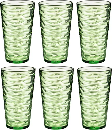 Vista 10 de Vasos de plástico de 20 onzas, vasos de acrílico de alta calidad, juego de 6 vasos azules reutilizables, apilables, sin BPA, a prueba de roturas