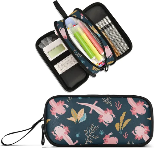 Vista 30 de Estuche de lápices de gran capacidad con estampado de vaca, estuche para lápices de oficina, escuela, bolsa de almacenamiento grande