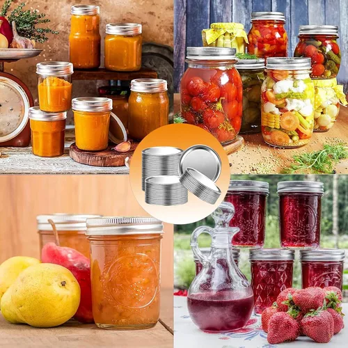 Vista 6 de 30 tapas, tapas de boca ancha para botes de conserva Ball y Kerr - tapas de metal tipo Mason de 2 piezas para enlatar - Material de calidad