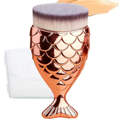 Yoseng Brocha de protección solar para niños y adultos – Brocha Kabuki de oro rosa para aplicador de protector solar, base líquida, polvo y crema –