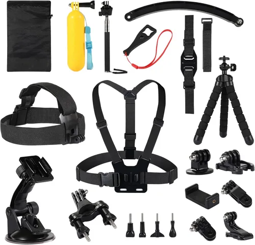 Kuptone Kit de accesorios para cámara de acción para GoPro Hero 11/10/9/8/7/6/5, Insta360, DJI Osmo Action, AKASO (KPE-075)