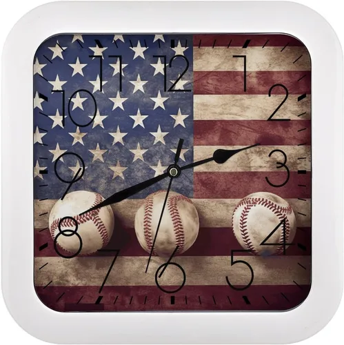 Vista 10 de 10" Square Modern Wall Clock,African Mud Cloth Tribal Print Kitchen Clocks Wall Battery Operated,Silent Non Ticking Unique Funny Cute Wall Clock for