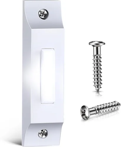 Vista 9 de Enhon Botón de timbre de puerta de metal, timbre con cable de luz LED resistente, botón sólido montado en la pared para el hogar, garaje