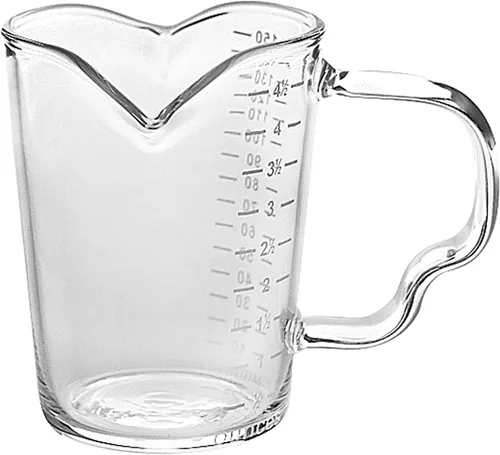 Vista 10 de Jarra de crema de vidrio martillado a mano engrosada con mango de madera, taza de espuma de leche de café de 17 onzas/16.9 fl oz, escala de medición