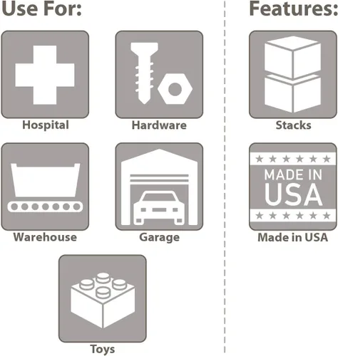 Vista 4 de Akro-Mils 33105 Akro-Grid - Caja modular de plástico ranurada dividible apilable
