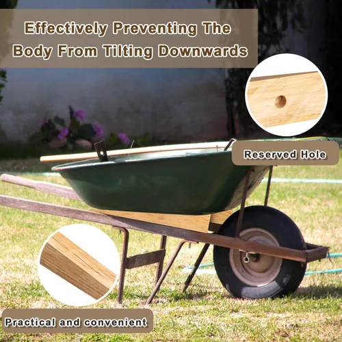 Vista 3 de Kigley 4 piezas de cuñas de madera para carretilla para remolque, vagón, hogar, jardín, patio, garaje