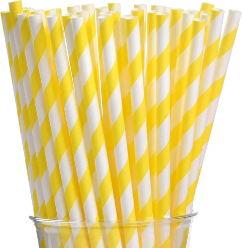 Vista 13 de ALINK - 100 pajitas de papel rayadas en blanco y negro, pajitas desechables biodegradables para Halloween, Navidad, cumpleaños, Año Nuevo