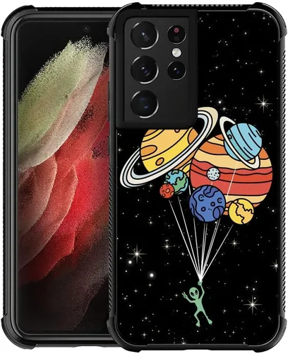 Vista 21 de Funda compatible con Samsung Galaxy Z Fold 2 5G, sistema solar de globo alienígena, diseño de patrón increíble, a prueba de golpes, antiarañazos