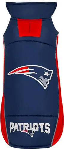 Vista 29 de NFL Buffalo Bills Chaleco acolchado para perros y gatos, talla S. Abrigo cálido, acogedor e impermeable, para perros y gatos pequeños y grandes. La