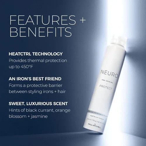 Vista 10 de Neuro by Paul Mitchell Protect HeatCTRL - Laca para el cabello, preparación perfecta + acabado para peinar con calor, para todo tipo de cabello