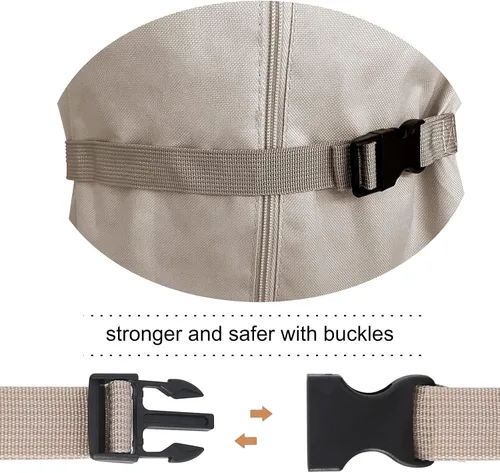 Vista 5 de Funda para sombrilla de patio, resistente tela Oxford 600D, impermeable, se adapta a paraguas de 7 a 10 pies, cubierta de sombrilla de jardín al