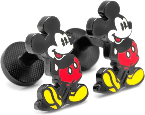 Vista 2 de Gemelos clásicos de Mickey Mouse de Disney, con licencia oficial, Base metálica chapada en negro con esmalte