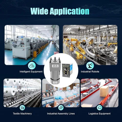 Vista 6 de Motor de alto par de CA, motor eléctrico monofásico reversible de 110 V 120 W con controlador ajustable de velocidad variable motor engranado por