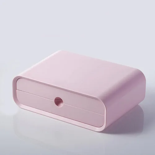 Vista 5 de BESPORTBLE Pink Computer Monitor Riser with Full Drawer Desktop Organizer Stand for Office and Home Abs Elevated Shelf for Stationery and Cosmetics