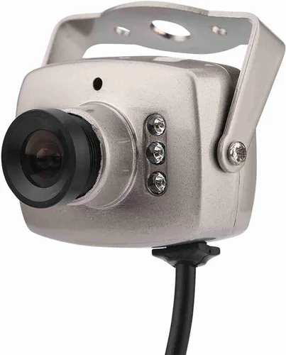 Vista 6 de Mini cámara CCTV analógica con cable, cámara de vigilancia de audio y video, mini cámara de seguridad CCTV CMOS con cable de 6 LED con cable